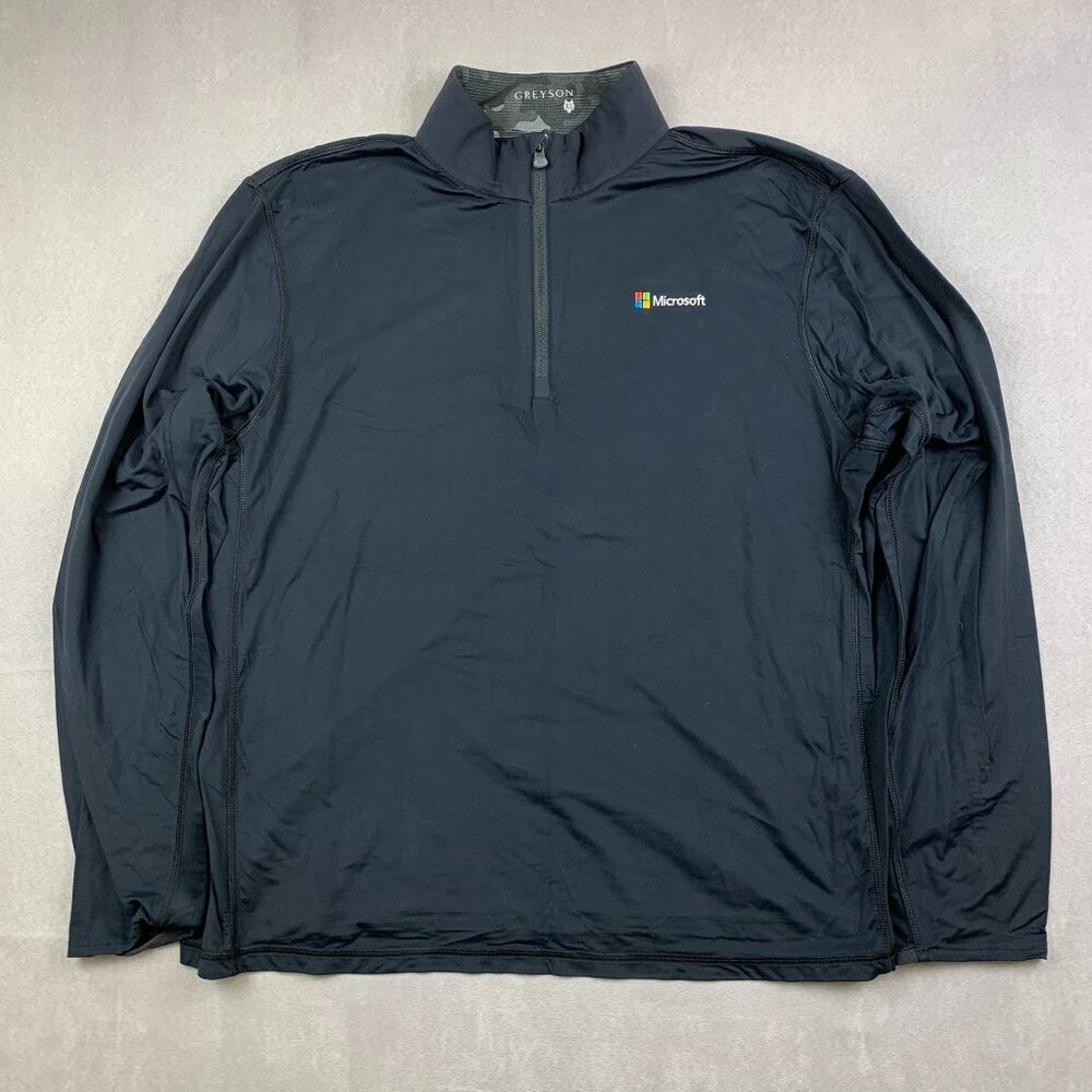 Greyson Mens Tate Mockneck Quarter-Zip XL Black Pullover Long Sleeve Performance